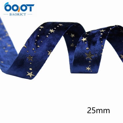 Panglici din pânză de catifea aurie cu două fețe, stea de aur, 2 inchi (50 mm), șapcă cu fundă de 2 metri, accesorii pentru îmbrăcăminte DIY, cadou de petrecere L-201126-1404