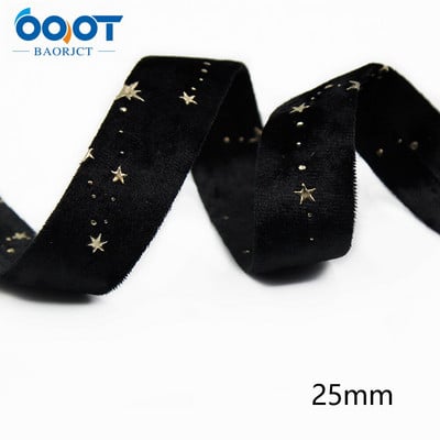 Panglici din pânză de catifea aurie cu două fețe, stea de aur, 2 inchi (50 mm), șapcă cu fundă de 2 metri, accesorii pentru îmbrăcăminte DIY, cadou de petrecere L-201126-1404