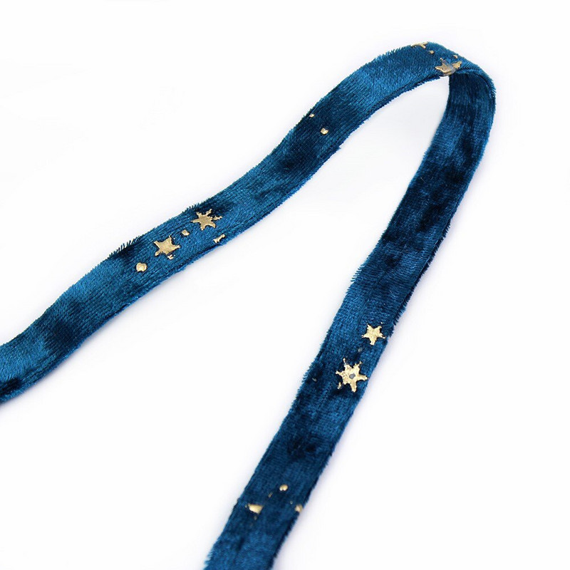 Panglici din pânză de catifea aurie cu două fețe, stea de aur, 2 inchi (50 mm), șapcă cu fundă de 2 metri, accesorii pentru îmbrăcăminte DIY, cadou de petrecere L-201126-1404