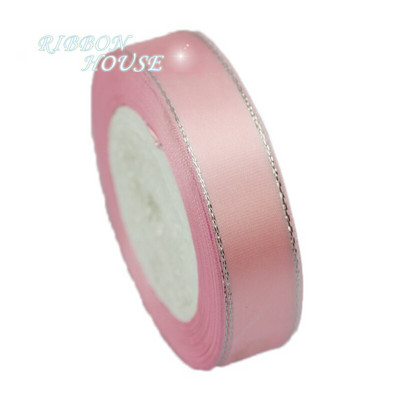 (25 jardi/rola) Satenska vrpca s bijelim srebrnim rubom Veleprodajna visokokvalitetna poklon pakiranja Božićne vrpce (6/10/20/25/40 mm)