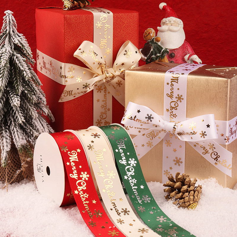 25 jardi/rola 10 mm satenska vrpca Vjenčanje Rođendan Zamatanje darova Božić Noć vještica Blagdanske potrepštine DIY Vrpca za rukotvorine