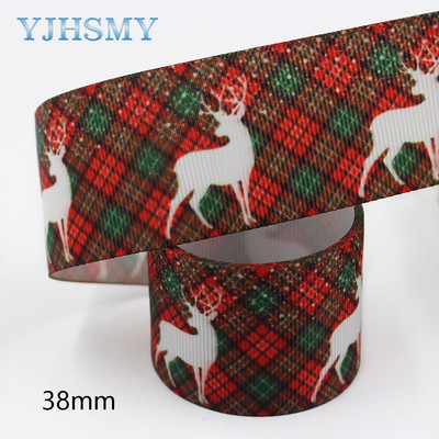 L-20924-1083,38mm 5Y Christmas Prinditud Grosgrain lint DIY käsitsi valmistatud laste vibu pulmakaunistus kingituse pakkematerjal