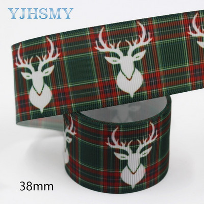 L-20924-1083,38mm 5Y Christmas Prinditud Grosgrain lint DIY käsitsi valmistatud laste vibu pulmakaunistus kingituse pakkematerjal