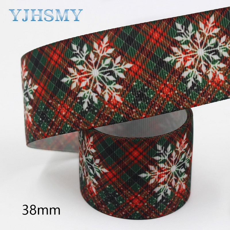 L-20924-1083,38mm 5Y Christmas Prinditud Grosgrain lint DIY käsitsi valmistatud laste vibu pulmakaunistus kingituse pakkematerjal