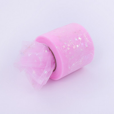 6 см 5 ярда Илюзорна ролка от тюл Любовна органза Направи си сам лъкове за коса Марля Елемент Пътека за маса Тъкан Макара Занаят Парти Сватбена украса