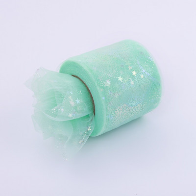 6 см 5 ярда Илюзорна ролка от тюл Любовна органза Направи си сам лъкове за коса Марля Елемент Пътека за маса Тъкан Макара Занаят Парти Сватбена украса