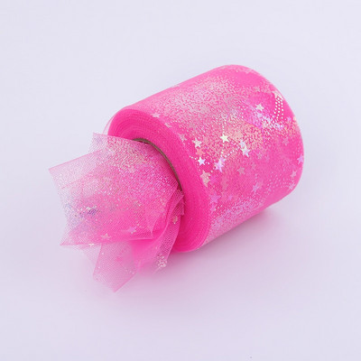 6 см 5 ярда Илюзорна ролка от тюл Любовна органза Направи си сам лъкове за коса Марля Елемент Пътека за маса Тъкан Макара Занаят Парти Сватбена украса