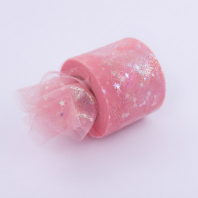 6 см 5 ярда Илюзорна ролка от тюл Любовна органза Направи си сам лъкове за коса Марля Елемент Пътека за маса Тъкан Макара Занаят Парти Сватбена украса