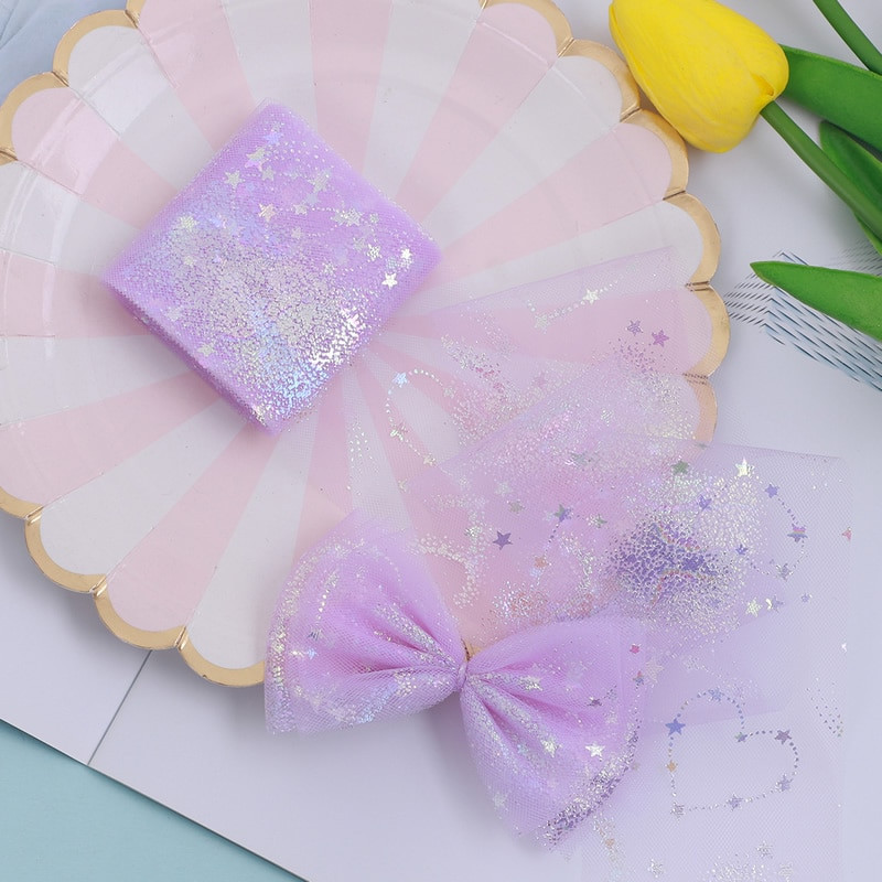 6 см 5 ярда Илюзорна ролка от тюл Любовна органза Направи си сам лъкове за коса Марля Елемент Пътека за маса Тъкан Макара Занаят Парти Сватбена украса