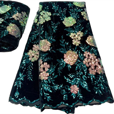 2,5 jarda afričke čipkane tkanine sa šljokicama 2022. Visokokvalitetni vez Nigerijska francuska mrežasta čipkasta tkanina za šivanje svečanih haljina