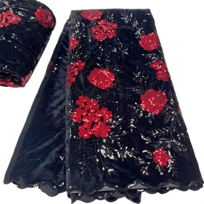 2,5 jarda afričke čipkane tkanine sa šljokicama 2022. Visokokvalitetni vez Nigerijska francuska mrežasta čipkasta tkanina za šivanje svečanih haljina