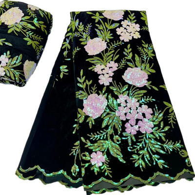 2,5 jarda afričke čipkane tkanine sa šljokicama 2022. Visokokvalitetni vez Nigerijska francuska mrežasta čipkasta tkanina za šivanje svečanih haljina