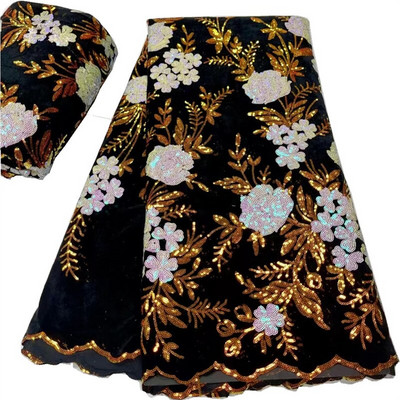 2,5 jarda afričke čipkane tkanine sa šljokicama 2022. Visokokvalitetni vez Nigerijska francuska mrežasta čipkasta tkanina za šivanje svečanih haljina