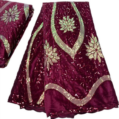 2,5 jarda afričke čipkane tkanine sa šljokicama 2022. Visokokvalitetni vez Nigerijska francuska mrežasta čipkasta tkanina za šivanje svečanih haljina