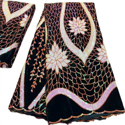 2,5 jarda afričke čipkane tkanine sa šljokicama 2022. Visokokvalitetni vez Nigerijska francuska mrežasta čipkasta tkanina za šivanje svečanih haljina