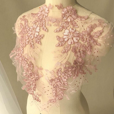 1 Τεμάχιο 42*20 εκ. Λευκό Μαύρο Λεπτό Glitter Διακοσμητικά Κεφαλιού Πέπλο Γάμου Δαντέλα Απλικέ Δαντέλα Διακοσμητικό Φόρεμα DIY Αξεσουάρ δαντέλας