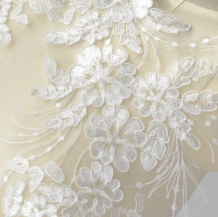 1 Τεμάχιο 42*20 εκ. Λευκό Μαύρο Λεπτό Glitter Διακοσμητικά Κεφαλιού Πέπλο Γάμου Δαντέλα Απλικέ Δαντέλα Διακοσμητικό Φόρεμα DIY Αξεσουάρ δαντέλας