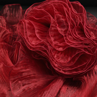 3 Yards Big Wave pitskangas, läbipaistev plisseeritud võrkpits, isetegemise kleidid riided moeaksessuaarid disainerkangad