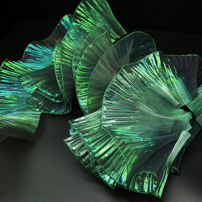 3 Yards Big Wave pitskangas, läbipaistev plisseeritud võrkpits, isetegemise kleidid riided moeaksessuaarid disainerkangad