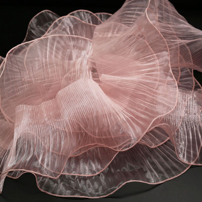 3 Yards Big Wave pitskangas, läbipaistev plisseeritud võrkpits, isetegemise kleidid riided moeaksessuaarid disainerkangad