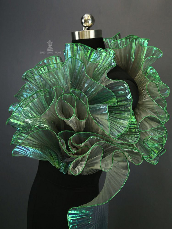 3 Yards Big Wave pitskangas, läbipaistev plisseeritud võrkpits, isetegemise kleidid riided moeaksessuaarid disainerkangad