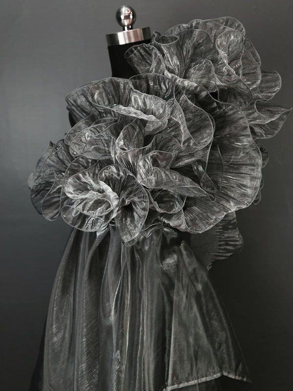 3 Yards Big Wave pitskangas, läbipaistev plisseeritud võrkpits, isetegemise kleidid riided moeaksessuaarid disainerkangad