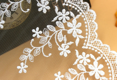 5 aastat/partii laius 15 cm stiilne puuvillane tikitud võrkpits, rõivaste pits õmblemiseks valge beež must punane roheline