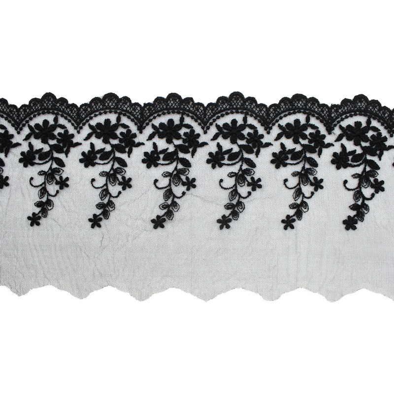 5 aastat/partii laius 15 cm stiilne puuvillane tikitud võrkpits, rõivaste pits õmblemiseks valge beež must punane roheline