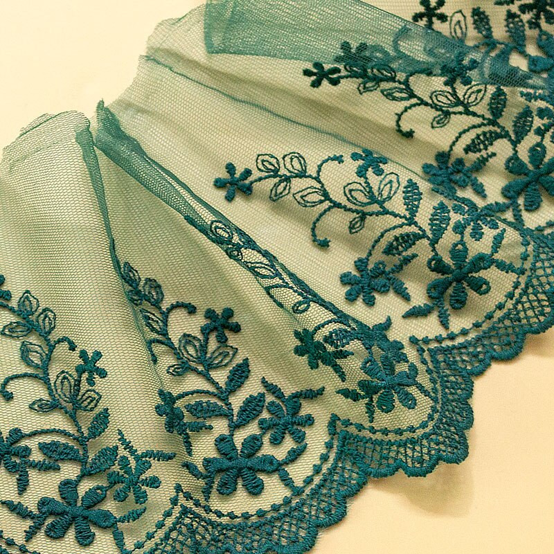 5 aastat/partii laius 15 cm stiilne puuvillane tikitud võrkpits, rõivaste pits õmblemiseks valge beež must punane roheline