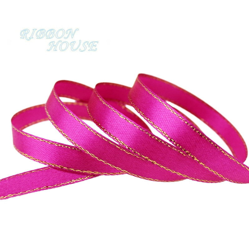 (25 jardi/krunt) 10 mm satiinlint valge kulla servaga kvaliteetsete kinkepakendite paelte hulgimüük