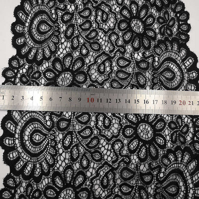 22 cm must valge elastne pitskangas prantsuse õõnes aluspesu DIY käsitöö õmblustarbed Kaunistustarvikud rõivastele 1 jard