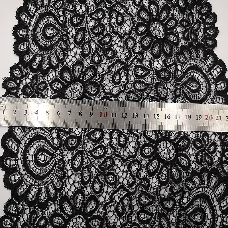 22 cm must valge elastne pitskangas prantsuse õõnes aluspesu DIY käsitöö õmblustarbed Kaunistustarvikud rõivastele 1 jard