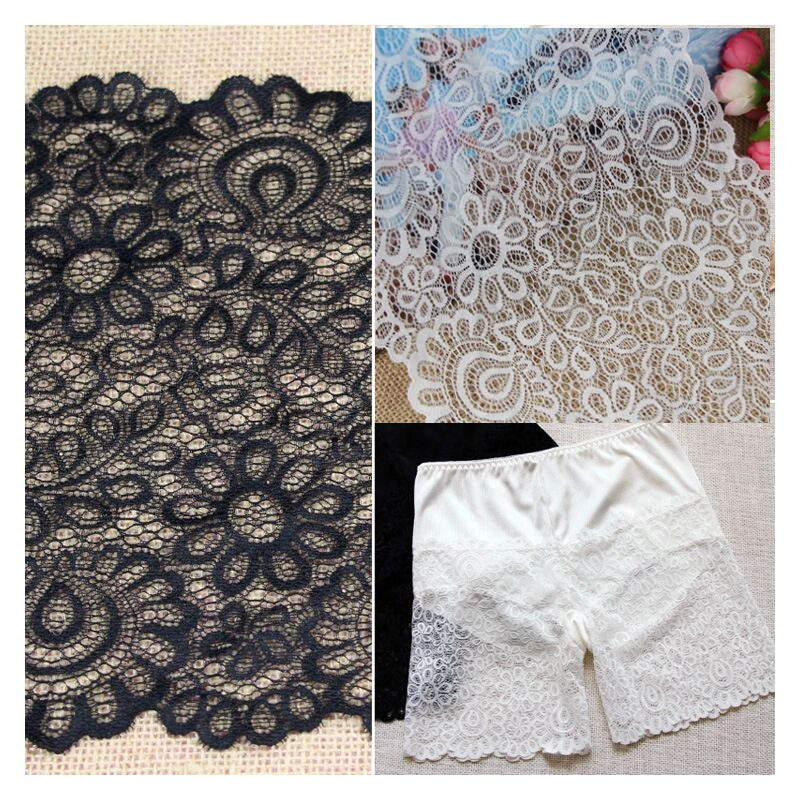 22 cm must valge elastne pitskangas prantsuse õõnes aluspesu DIY käsitöö õmblustarbed Kaunistustarvikud rõivastele 1 jard