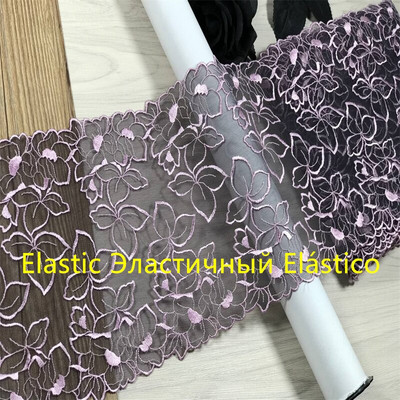 Tikandid Elastne tüllpits, DIY pesu õmblemine Käsitöö Rinnahoidja Aksessuaar Lilledega tikitud pits aluspesu nõeltega töötamiseks