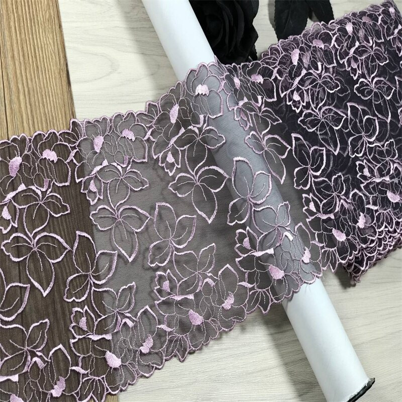 Tikandid Elastne tüllpits, DIY pesu õmblemine Käsitöö Rinnahoidja Aksessuaar Lilledega tikitud pits aluspesu nõeltega töötamiseks