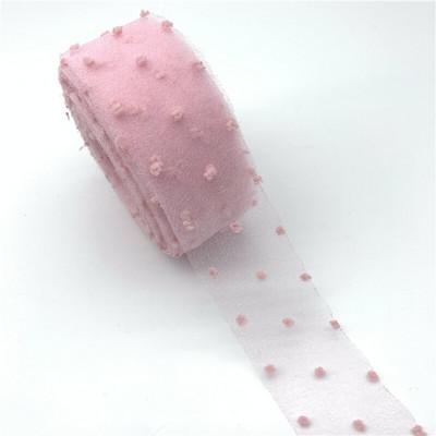 3 jarda/lot 40 mm čipkasta vrpca, baršunaste točkice, organza vrpca za mašnu, vjenčanje, božićni ukrasi DIY tkanina za šivanje