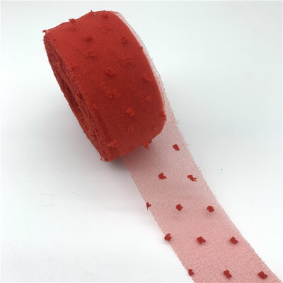 3 jarda/lot 40 mm čipkasta vrpca, baršunaste točkice, organza vrpca za mašnu, vjenčanje, božićni ukrasi DIY tkanina za šivanje