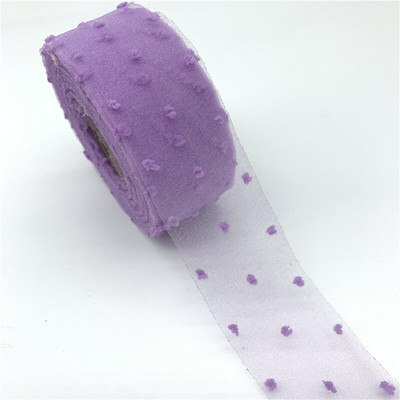 3 jarda/lot 40 mm čipkasta vrpca, baršunaste točkice, organza vrpca za mašnu, vjenčanje, božićni ukrasi DIY tkanina za šivanje