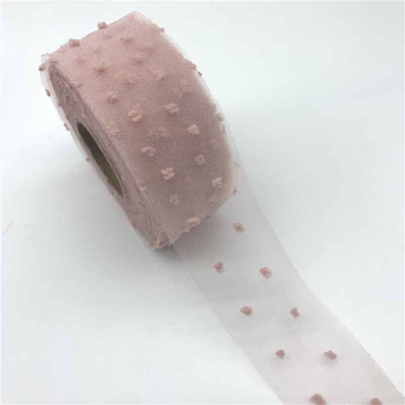 3 jarda/lot 40 mm čipkasta vrpca, baršunaste točkice, organza vrpca za mašnu, vjenčanje, božićni ukrasi DIY tkanina za šivanje