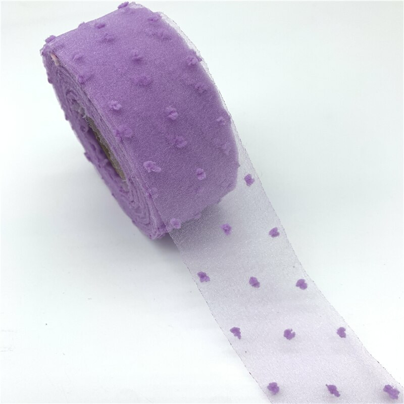 3 jarda/lot 40 mm čipkasta vrpca, baršunaste točkice, organza vrpca za mašnu, vjenčanje, božićni ukrasi DIY tkanina za šivanje