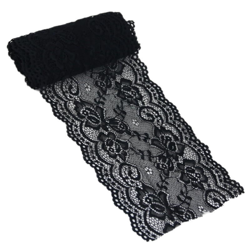 (3 metrai / ritinys) 150 mm pločio baltas elastingas nėrinių audinys prancūziškas tuščiaviduris apatinis trikotažas Nėrinių apdaila Užuolaidos uodegos dekoravimo drabužiai