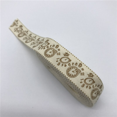 5 jardi 15 mm Multi Design "Ručno izrađena" tiskana pamučna čipkana vrpca Tkanina za šivanje Božićna vrpca za zamatanje darova za vjenčanje