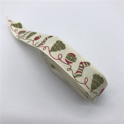 5 jardi 15 mm Multi Design "Ručno izrađena" tiskana pamučna čipkana vrpca Tkanina za šivanje Božićna vrpca za zamatanje darova za vjenčanje