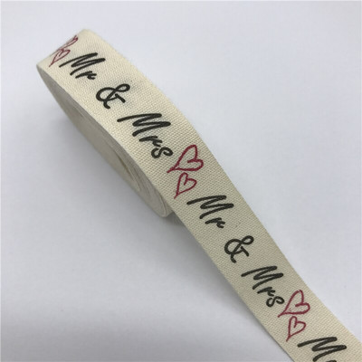 5 jardi 15 mm Multi Design "Ručno izrađena" tiskana pamučna čipkana vrpca Tkanina za šivanje Božićna vrpca za zamatanje darova za vjenčanje