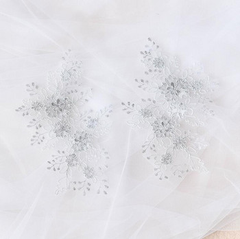 2 Τεμάχια/1 Ζεύγος 21.512 εκατοστά σε ανοιχτό λευκό μπορντό σαμπάνια με δαντέλα απλικέ Δαντέλα μπάλωμα φόρεμα φόρεμα DIY Αξεσουάρ