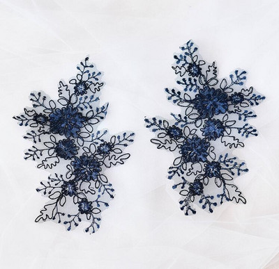 2 komada/1 par 21,512 cm tamnobijele bordo boje šampanjca Folwer čipkane aplikacije vjenčane čipkane haljine za odjeću DIY dodaci