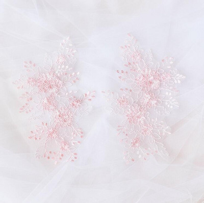 2 komada/1 par 21,512 cm tamnobijele bordo boje šampanjca Folwer čipkane aplikacije vjenčane čipkane haljine za odjeću DIY dodaci