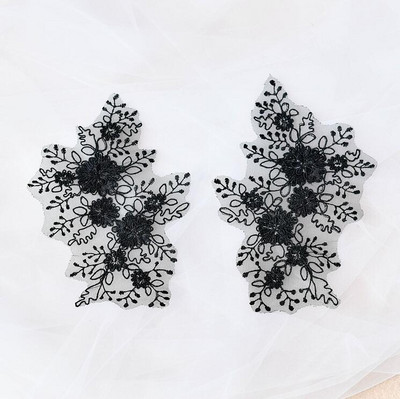 2 komada/1 par 21,512 cm tamnobijele bordo boje šampanjca Folwer čipkane aplikacije vjenčane čipkane haljine za odjeću DIY dodaci