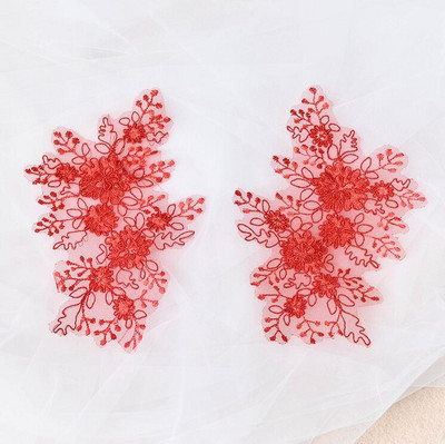 2 komada/1 par 21,512 cm tamnobijele bordo boje šampanjca Folwer čipkane aplikacije vjenčane čipkane haljine za odjeću DIY dodaci