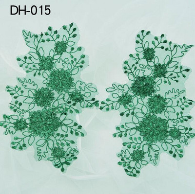 2 komada/1 par 21,512 cm tamnobijele bordo boje šampanjca Folwer čipkane aplikacije vjenčane čipkane haljine za odjeću DIY dodaci